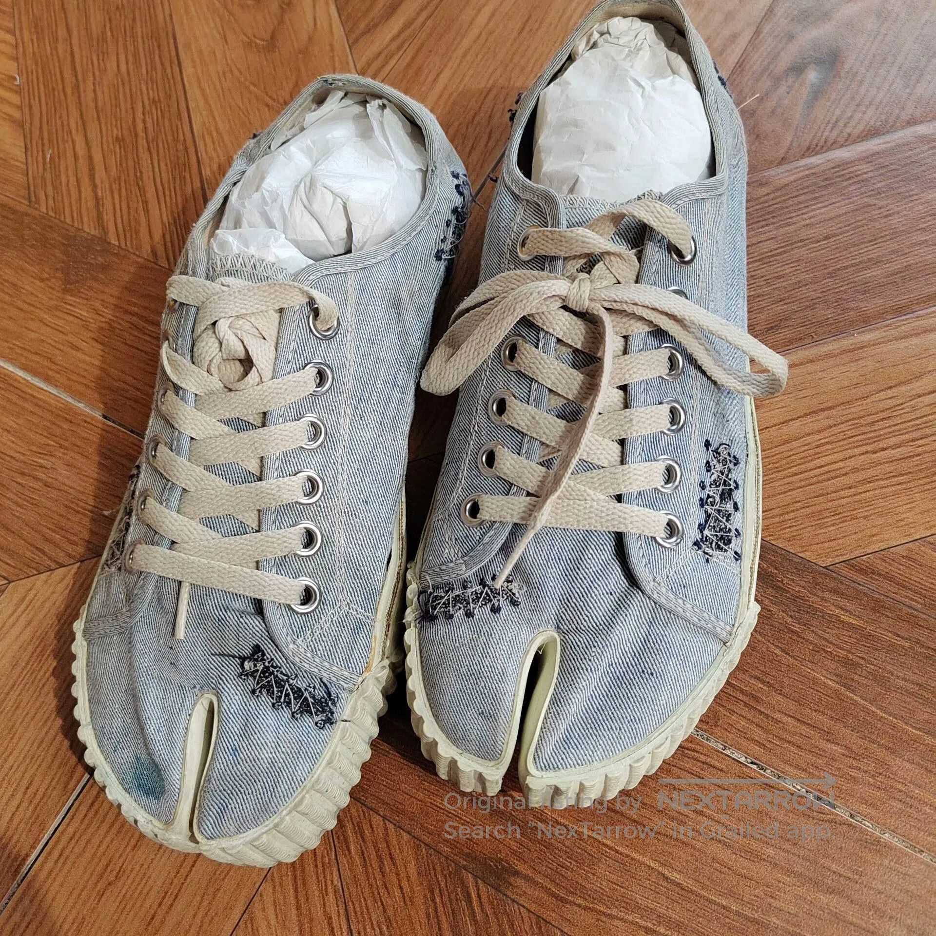 Maison Margiela Maison Margiela Split-Toe Denim Sneakers. Size US 7 / EU 40 - 1 Thumbnail