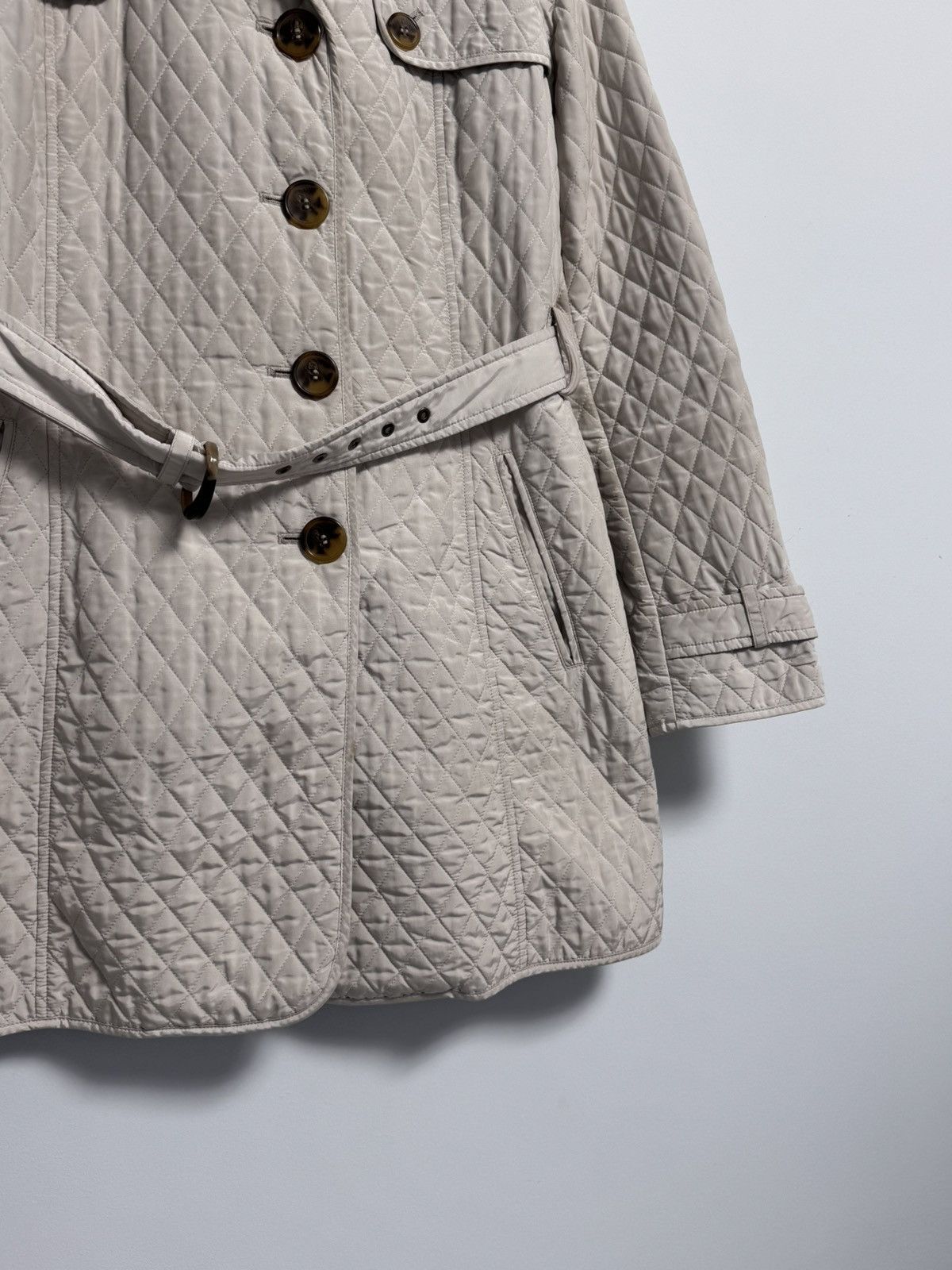 Max Mara Max Mara Quilted Trench Belted Jacket Gray Silver Puffer Size M / US 6-8 / IT 42-44 - 3 Thumbnail