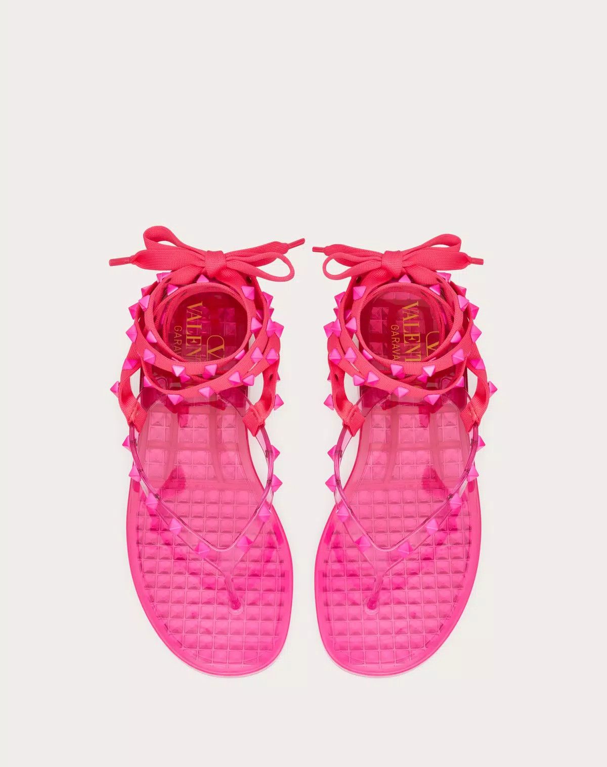 Valentino o1s1wg110625 Rockstud Rubber Thong Sandal in Pink Size US 9 / IT 39 - 4 Thumbnail