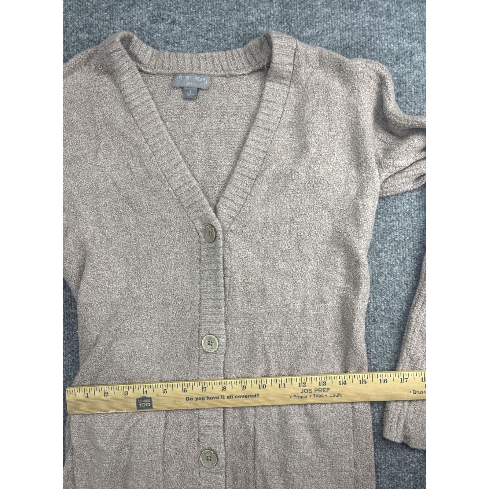 Vintage Barefoot Dreams Cardigan Womens Small Beige CozyChic Lite Knit Longline Cardigan Sweater Size S / US 4 / IT 40 - 4 Thumbnail