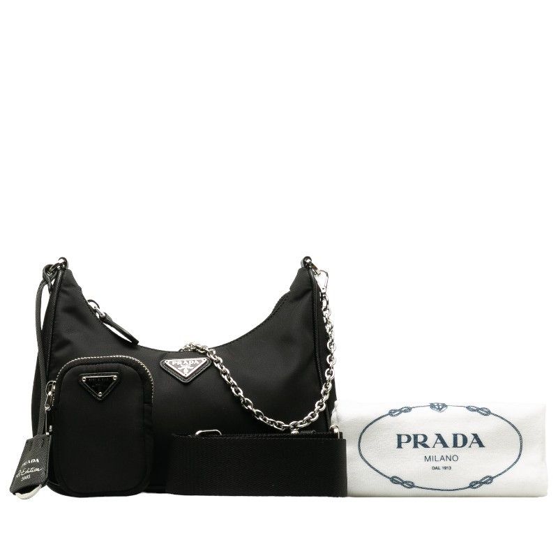 Prada Prada Shoulder Bag Nylon Leather Black Size ONE SIZE - 1 Preview
