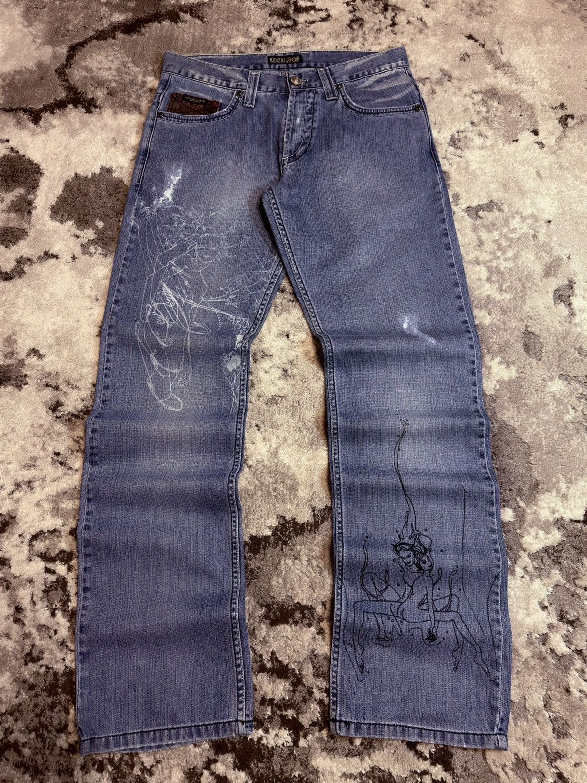 Roberto Cavalli Archive Roberto Cavalli Disstresed Y2K Jeans Dolce Hedi Raf Size US 32 / EU 48 - 1 Thumbnail
