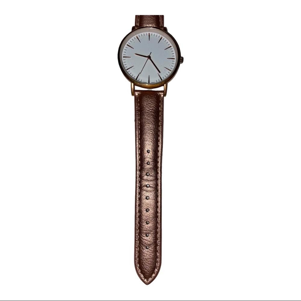 Designer Pink Metallic Rose Gold Watch Size ONE SIZE - 3 Thumbnail