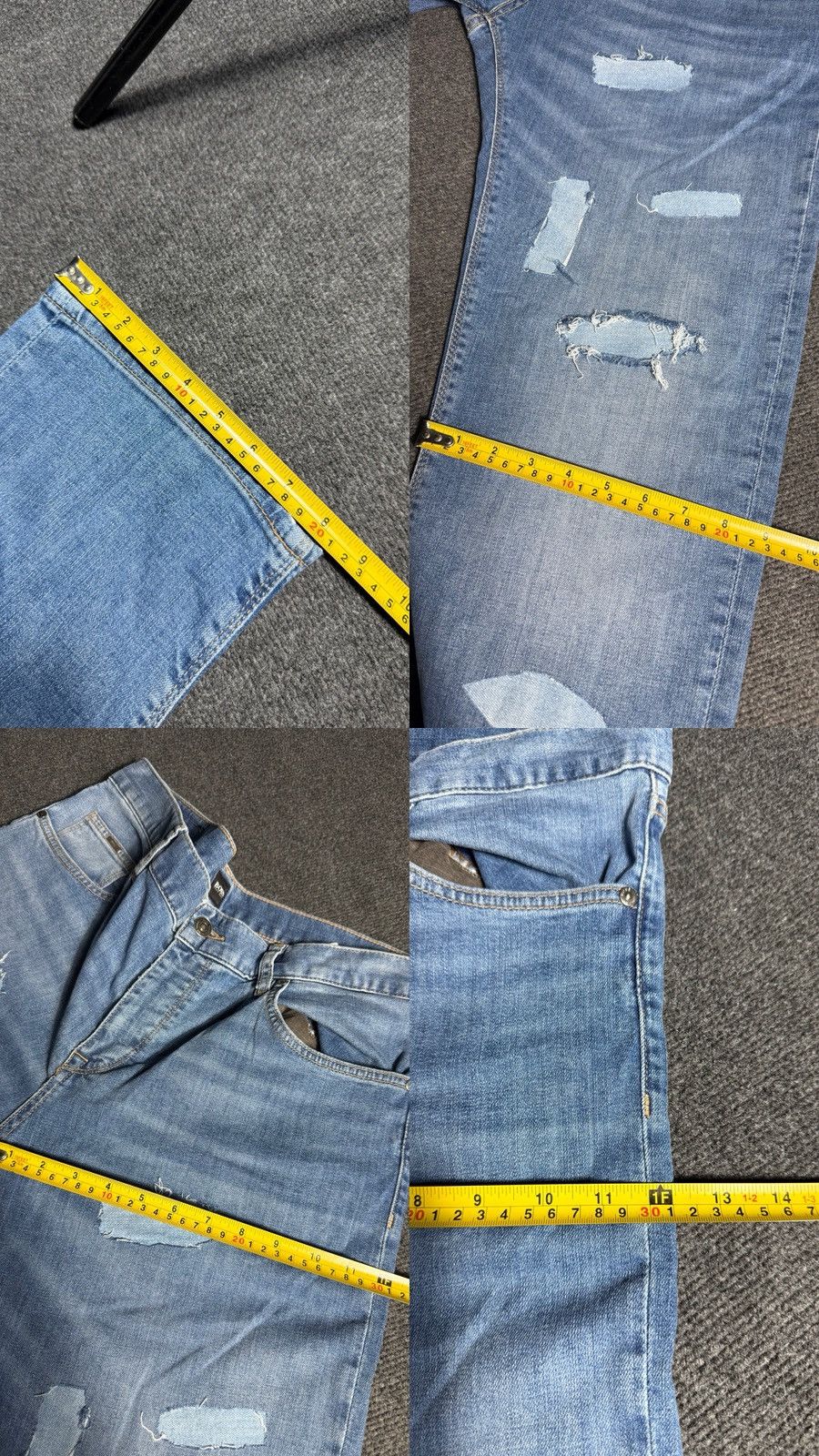 Hugo Boss Luxury Hugo Boss Distressed Punk Rock Light Wash Y2K Jeans Size US 36 / EU 52 - 23 Thumbnail