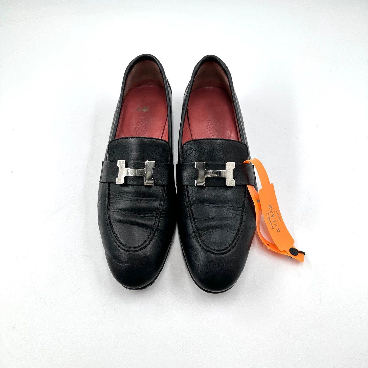 Hermes Hermes black and silver H-buckle loafers Size US 7.5 / IT 37.5 - 1 Thumbnail