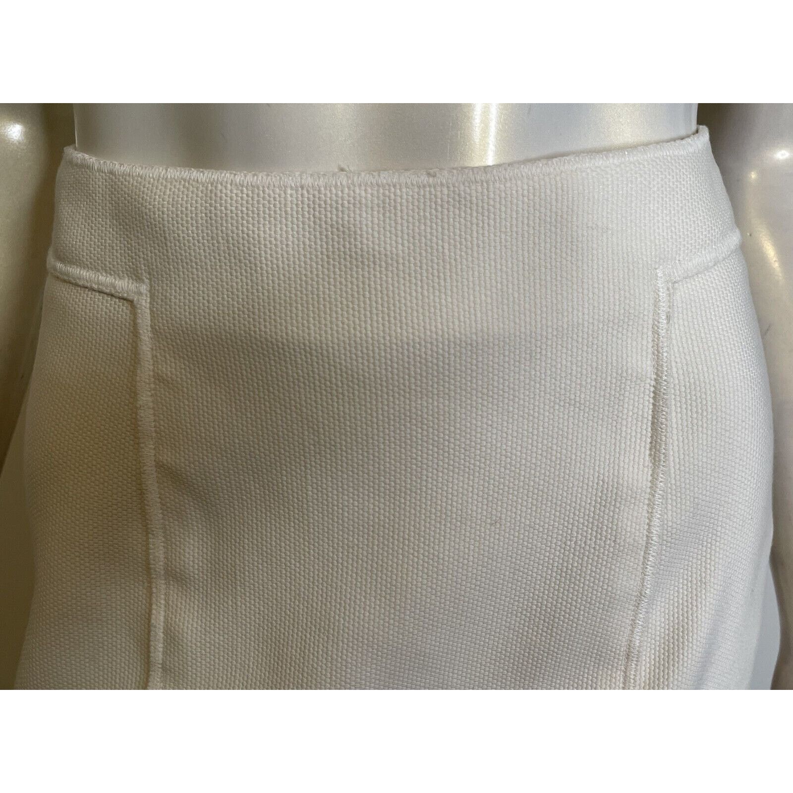 Oscar De La Renta Oscar de la Renta Ivory Woven Cotton Skirt Suit 8 Italy Size M / US 6-8 / IT 42-44 - 4 Thumbnail