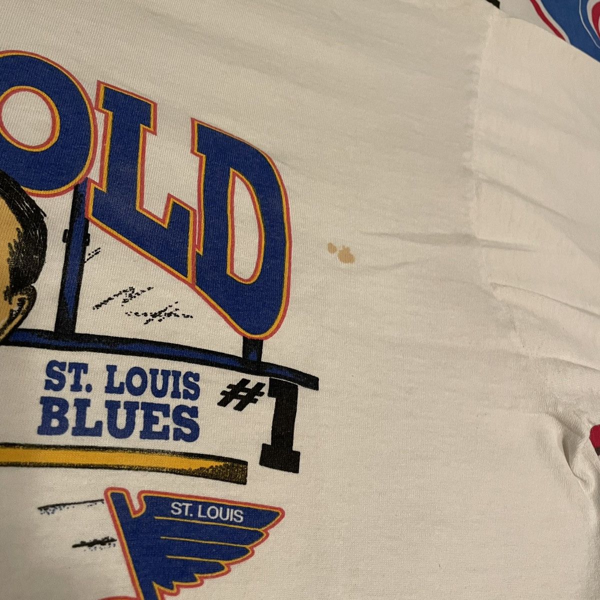 NHL × Vintage Vintage 1990 NHL Harold Snepsts St. Louis Blues Hockey Tee Size US XL / EU 56 / 4 - 4 Thumbnail