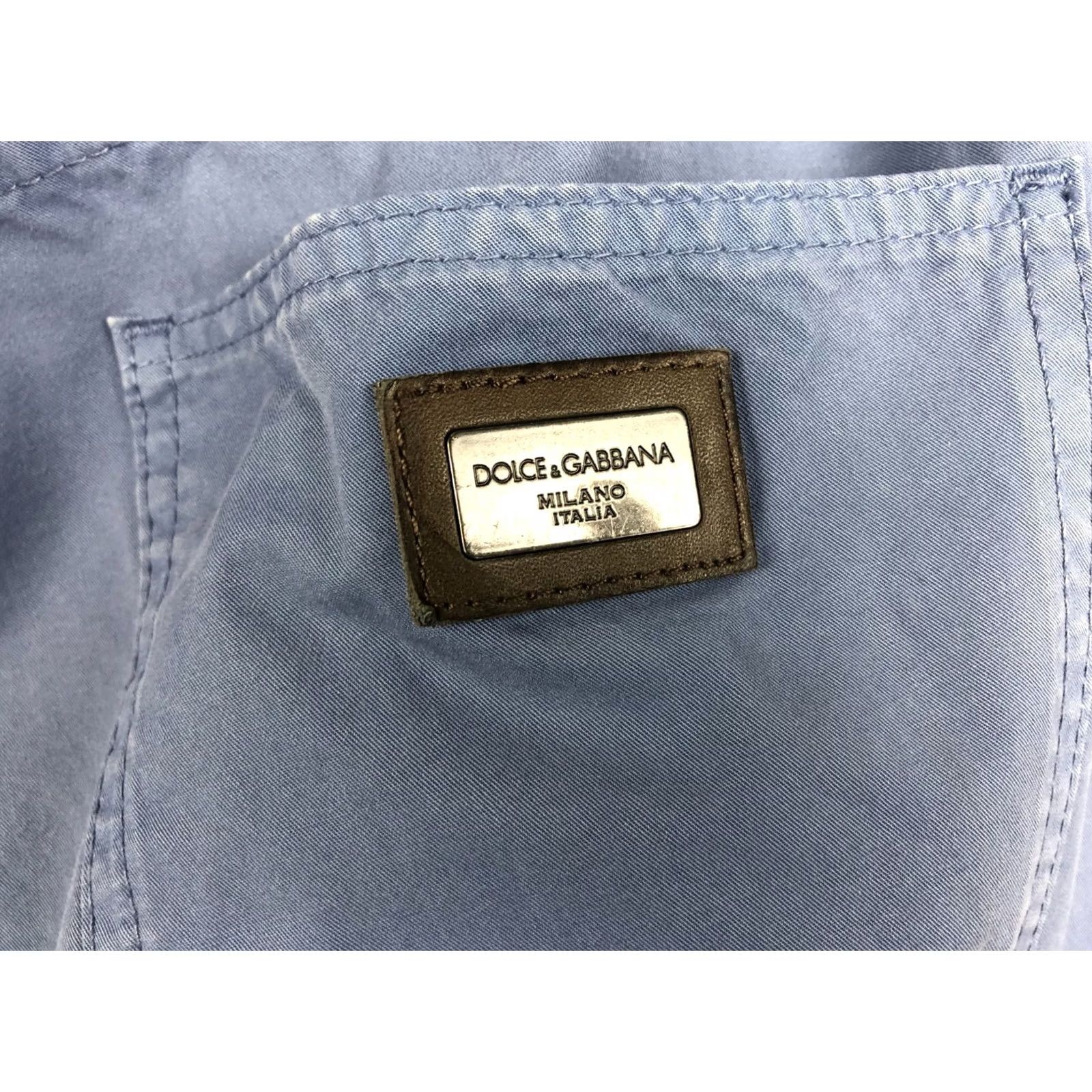 Dolce & Gabbana Dolce&Gabbana Pants Men's Blue Cotton Regular Chino Flat Front Pocket Tapered 50 Size 50 Size US 34 / EU 50 - 7 Thumbnail