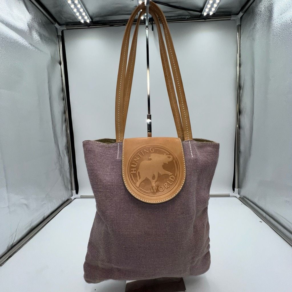 Other Hunting World Made in Italy Foldable Tote Bag Shoulder Bag Cotton Linen Blend x Leather Size ONE SIZE - 4 Thumbnail