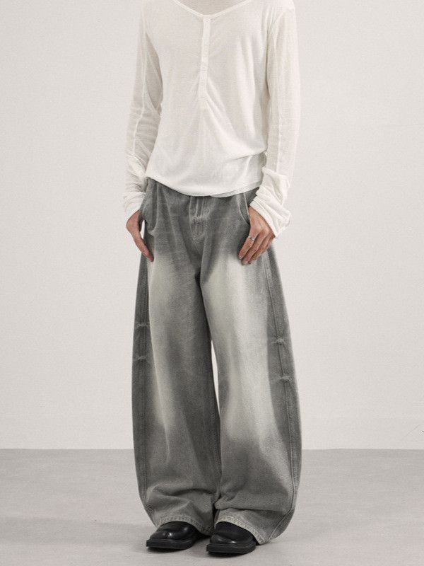 Japanese Brand American retro tie-dye loose wide-leg curved jeans Size US 32 / EU 48 - 2 Thumbnail