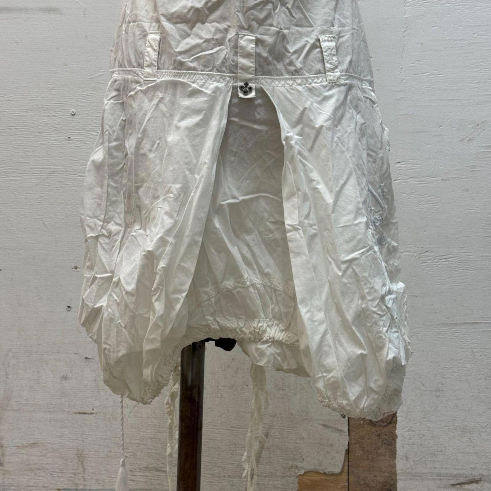 Other Vintage La Mode Est à Vous White Cotton Parachute Dress Size S / US 4 / IT 40 - 7 Thumbnail