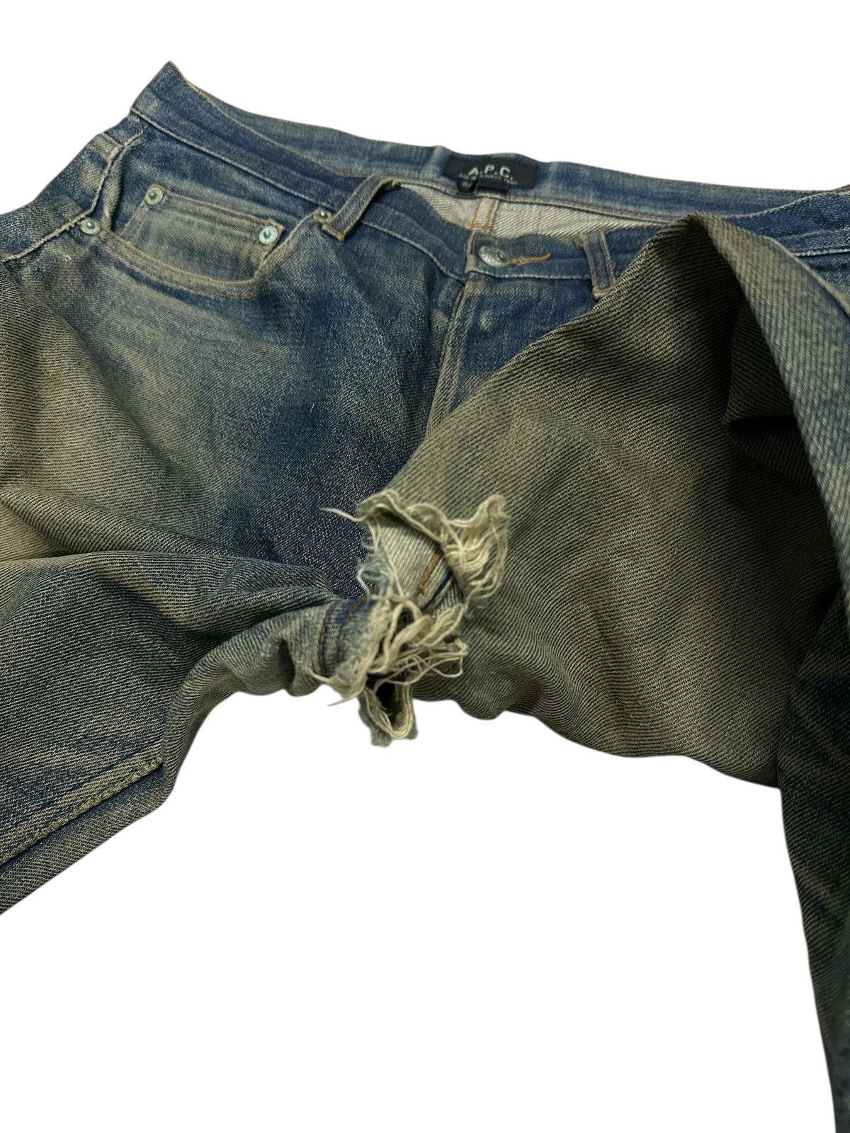 Japanese Brand Vintage Japanese Brand A.P.C Distress Trash Denim. Size US 32 / EU 48 - 12 Thumbnail