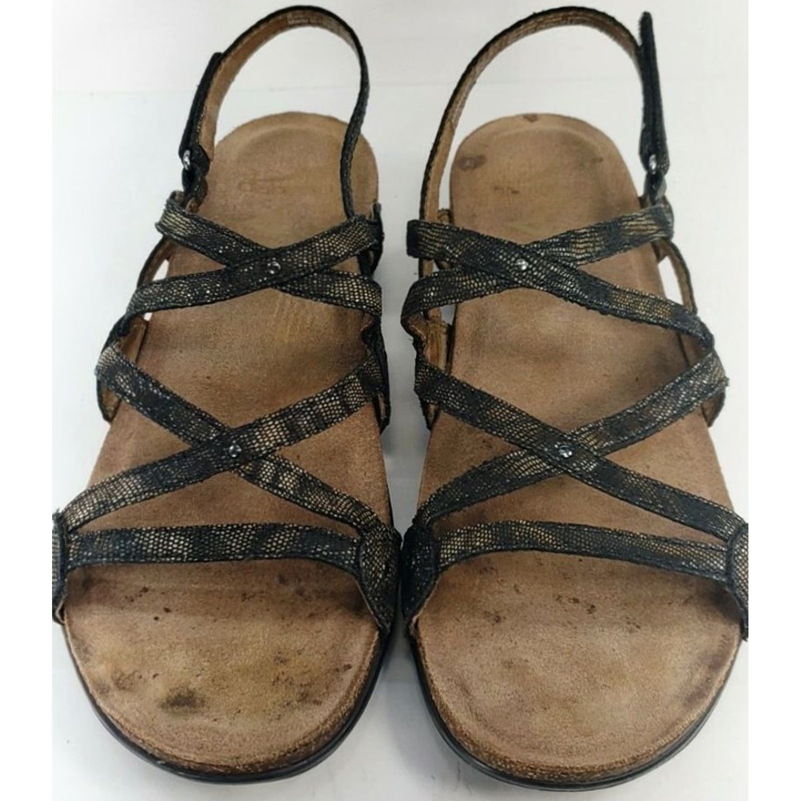 Dansko Dansko Jovie Slingback Flats Sandals Black Leather Strappy Hook & Loop Casual Womens 1500450200 40/US9 Size US 9 / IT 39 - 3 Thumbnail