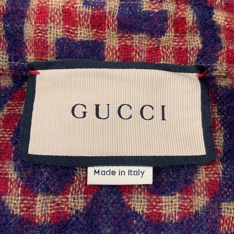 Gucci Gucci Red logo jacquard full print wool lapel long-sleeved Size US S / EU 44-46 / 1 - 5 Thumbnail