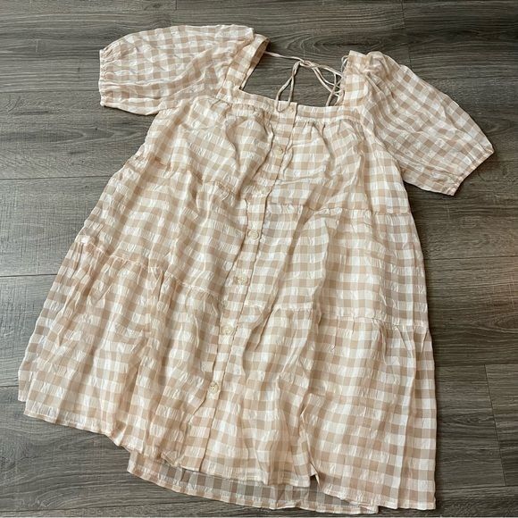 Other NWT En Saison Pink Value Gingham Mini Babydoll Dress Size M Size M / US 6-8 / IT 42-44 - 2 Thumbnail