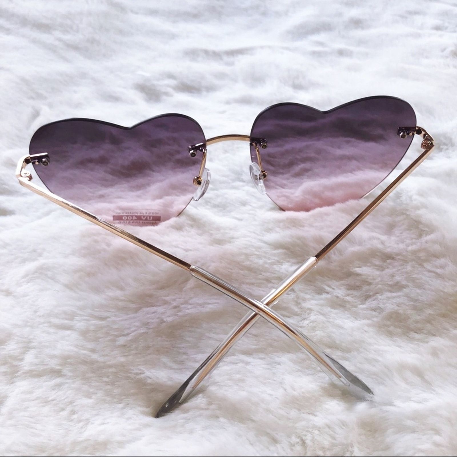 Other Miley Purple Gradient Heart Sunglasses Size ONE SIZE - 9 Thumbnail