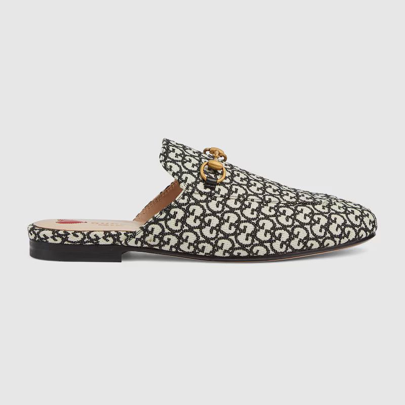 o1s1wg110125 Princetown Slippers Mules in Ivory/Black