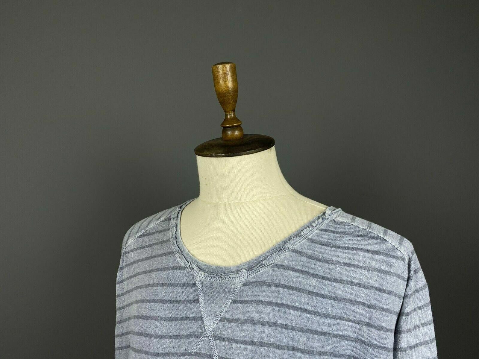 Oscar De La Renta Men Oska Blue Striped Crew Neck Jumper Pullover Size 2 Size XS / US 0-2 / IT 36-38 - 2 Thumbnail
