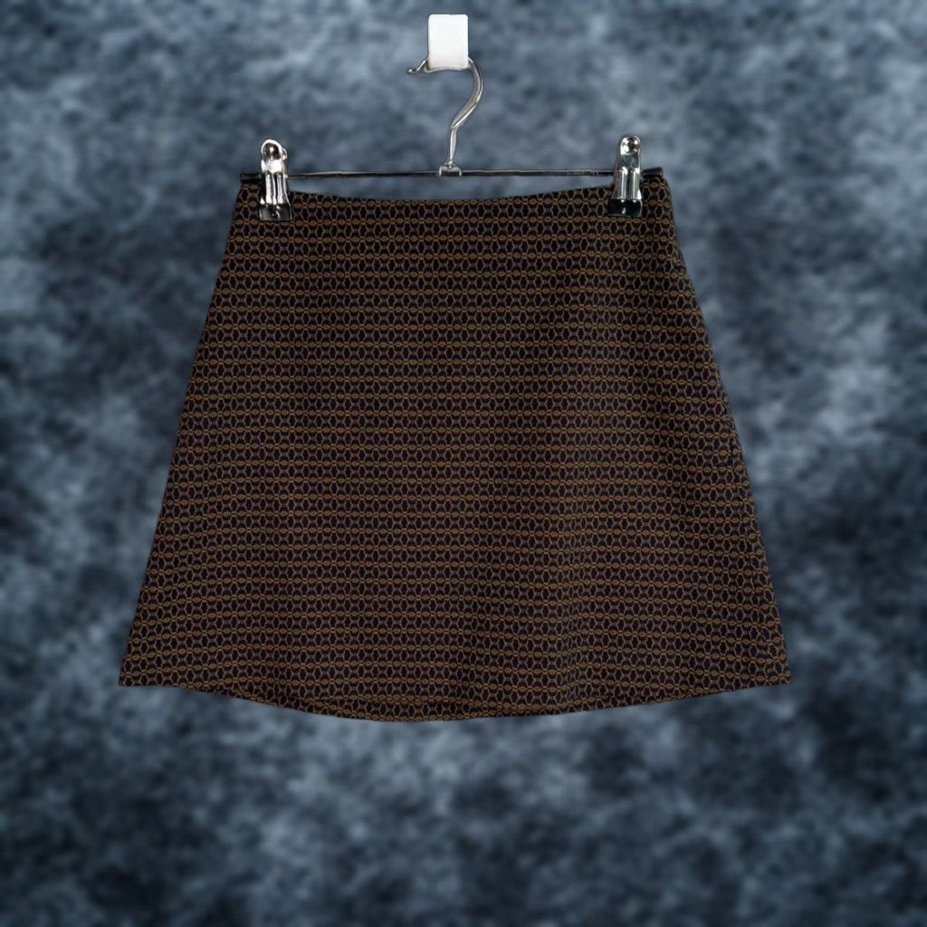 Vintage VINTAGE Wilfred A-Line Mini Skirt 00 Black Geometric Cotton Blend Womens Size 24" / US 00 / IT 34 - 1 Thumbnail