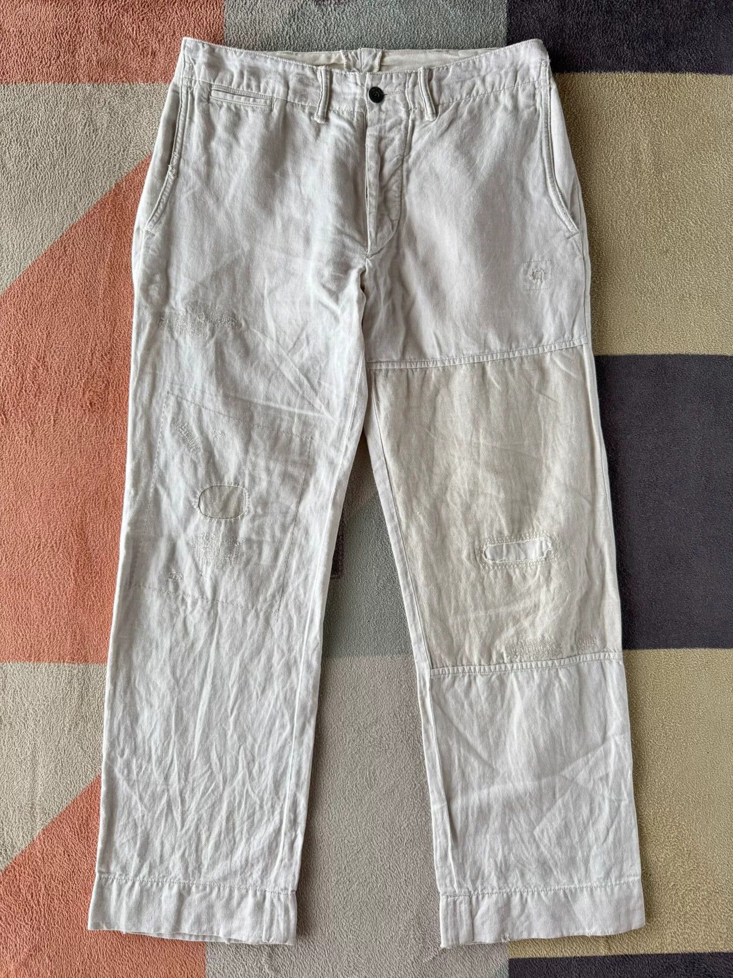 RRL Ralph Lauren RRL Cotton-Linen Patch Pants Size US 28 / EU 44 - 1 Thumbnail