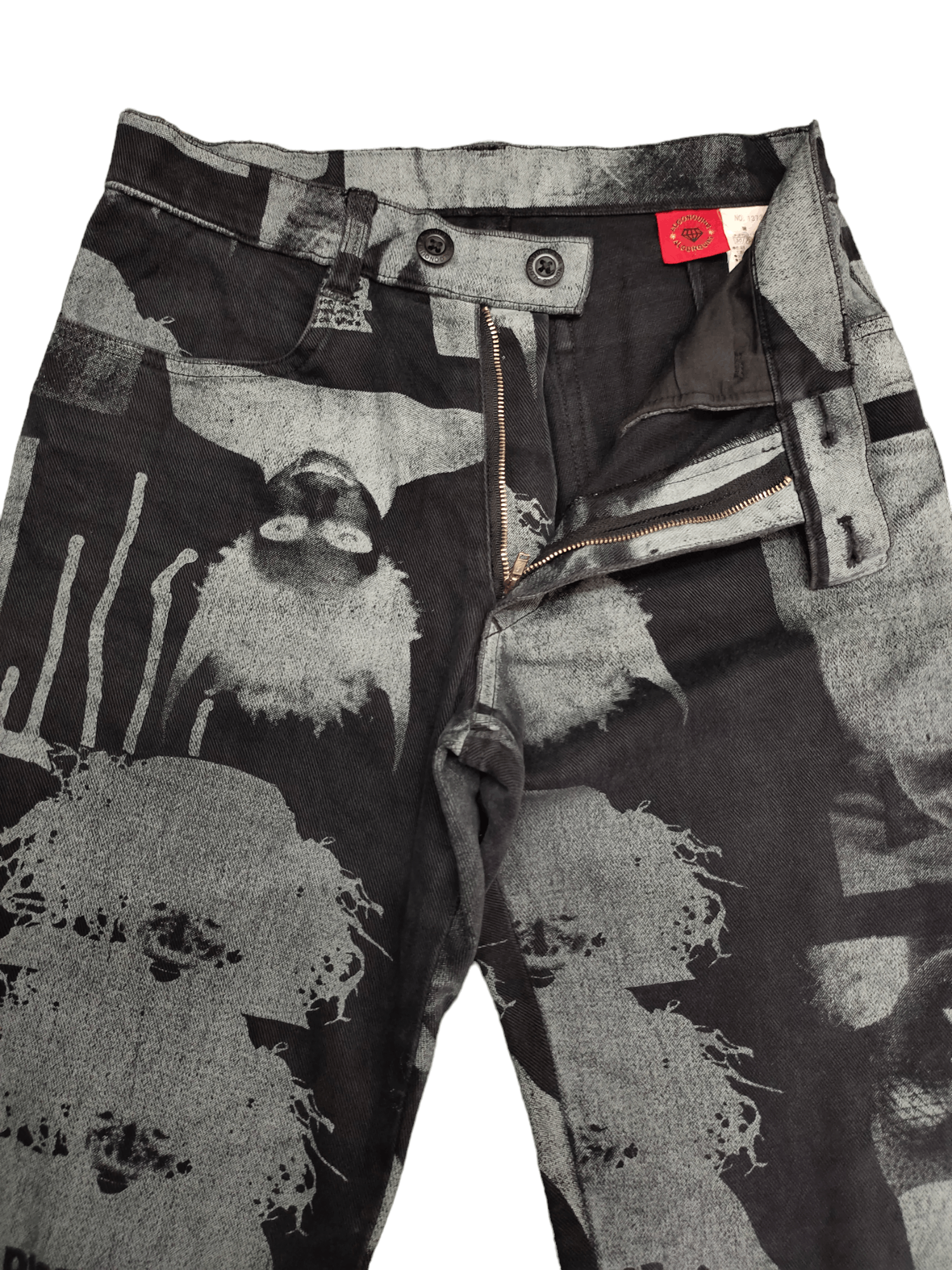 Jean Paul Gaultier Flare Pants Algonquins 'Dictator' Printed Boot Cut Jpg Style Size US 27 - 10 Thumbnail