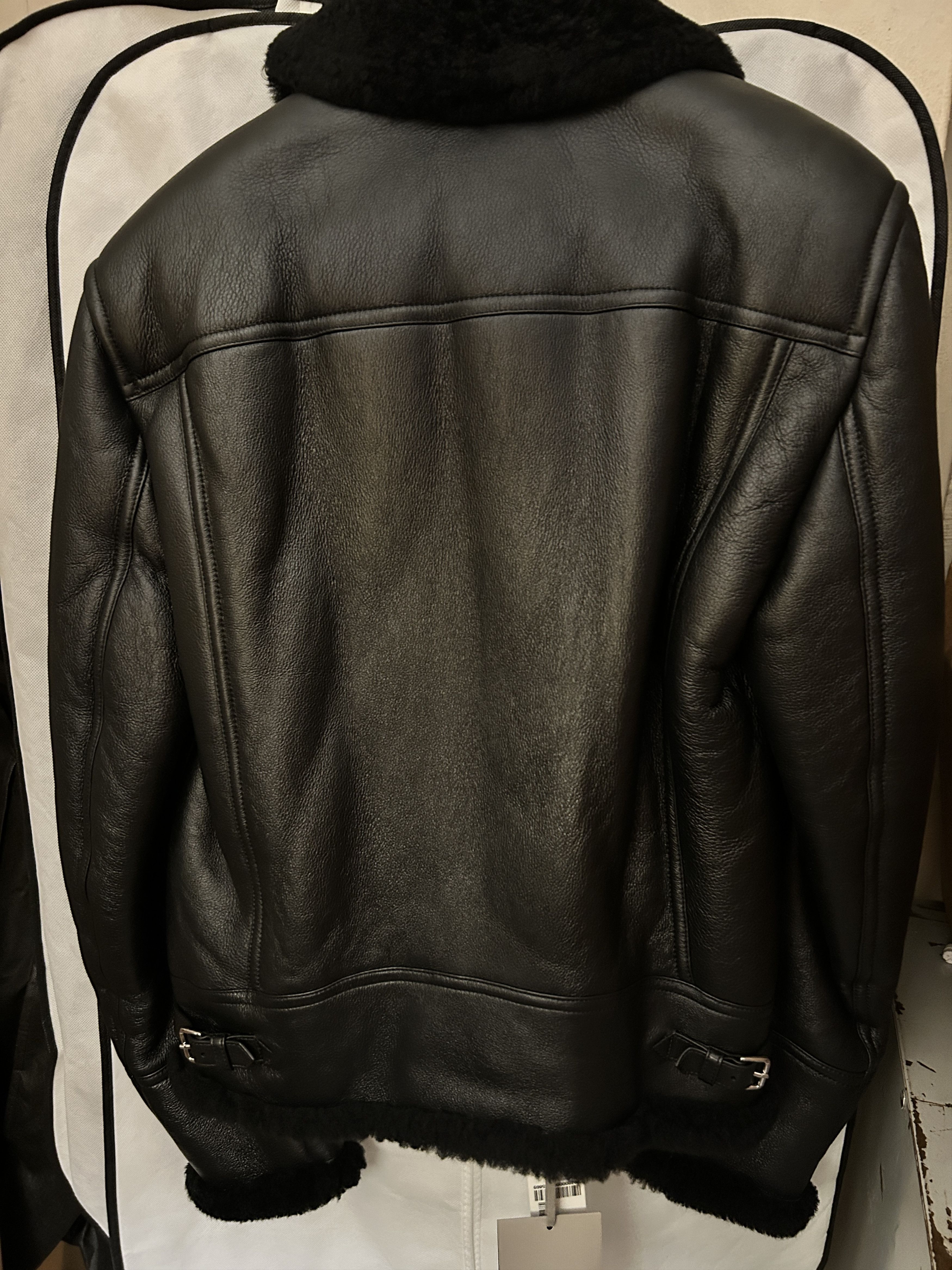 Tom Ford SHEARLING LINED AVIATOR LEATHER JACKET BLACK SIZE IT 48 Size US M / EU 48-50 / 2 - 11 Thumbnail