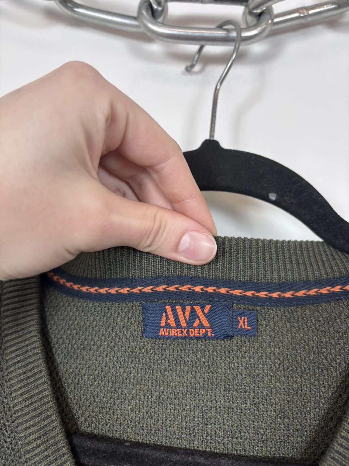 Avirex Avirex Men’s Khaki Green V-Neck Sweater Pullover Military Size US XL / EU 56 / 4 - 8 Thumbnail