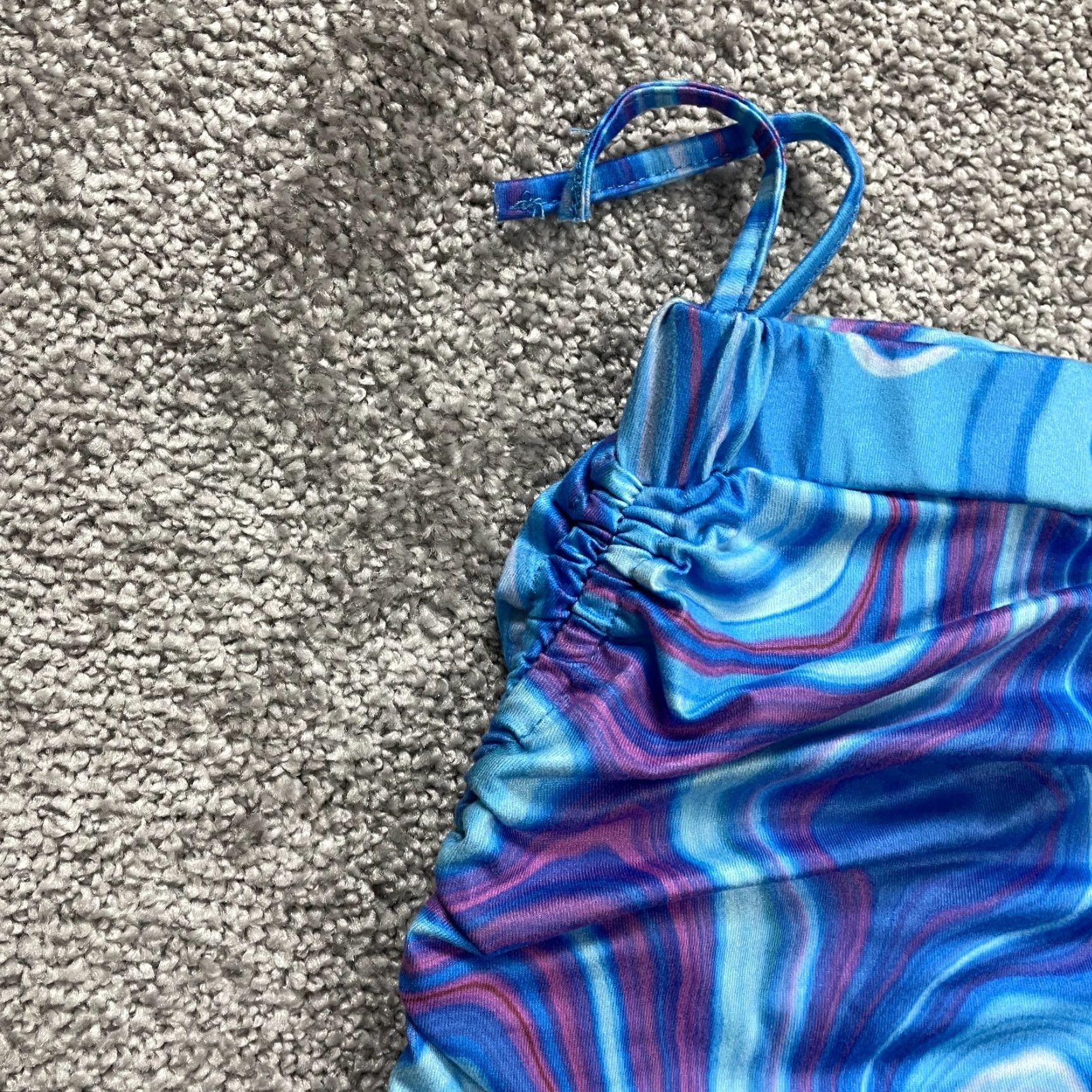 Shein SheIn Skirt Womens XS Blue Tie Dye Stretch Side Lace Mini Casual Ladies Size 26" / US 2 / IT 38 - 6 Thumbnail