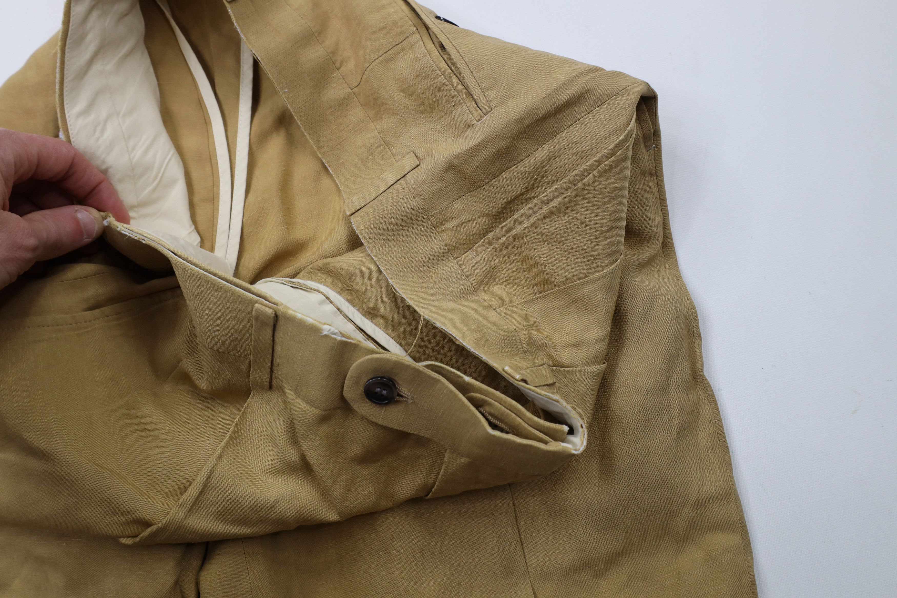 Vintage Vintage 90s Streetwear Silk Linen Wide Leg Chino Pants Size US 34 / EU 50 - 8 Thumbnail