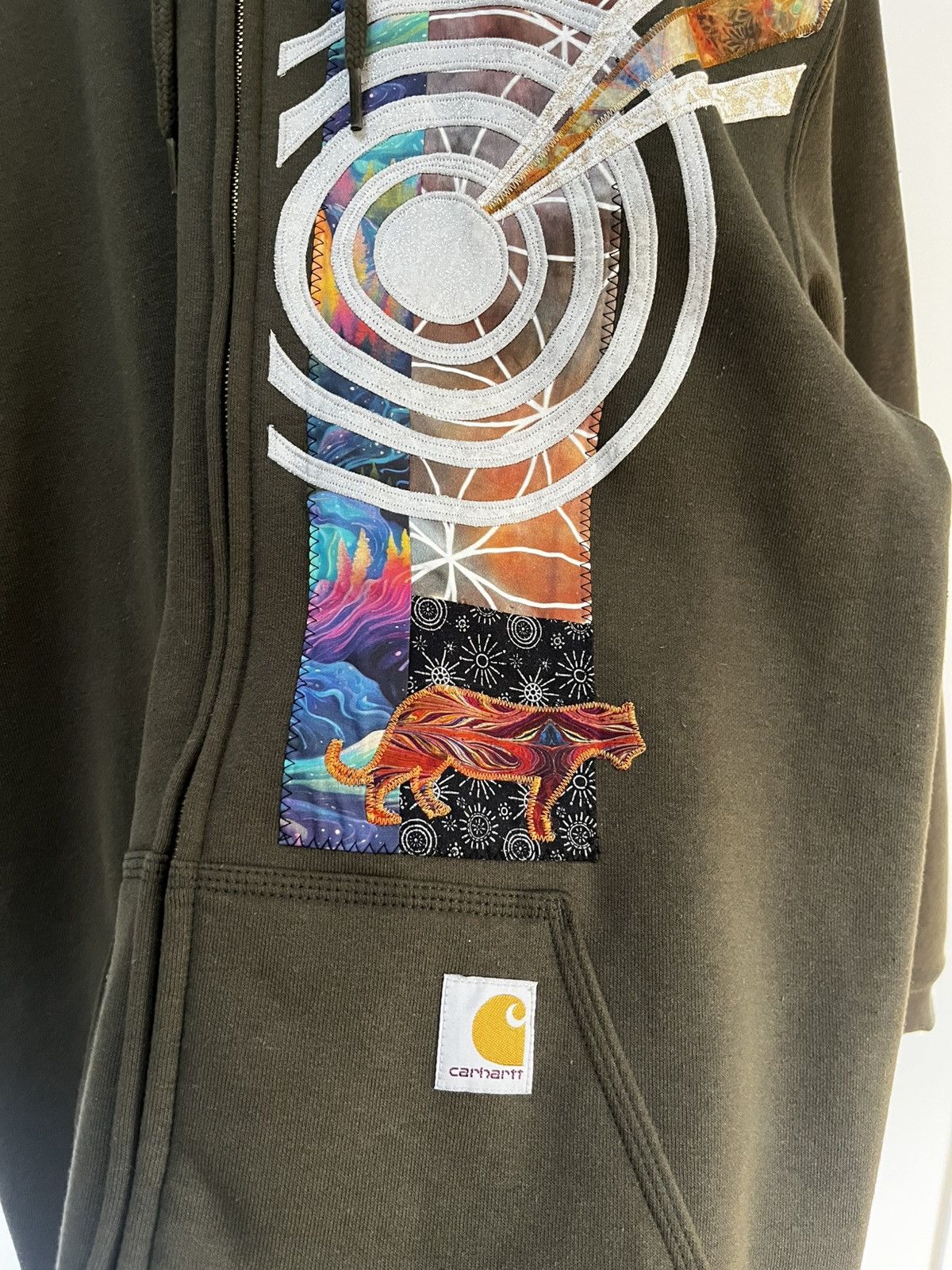 Carhartt Custom Embroidered Psychedelic Carhartt Hoodie (1/1) Size US L / EU 52-54 / 3 - 3 Thumbnail