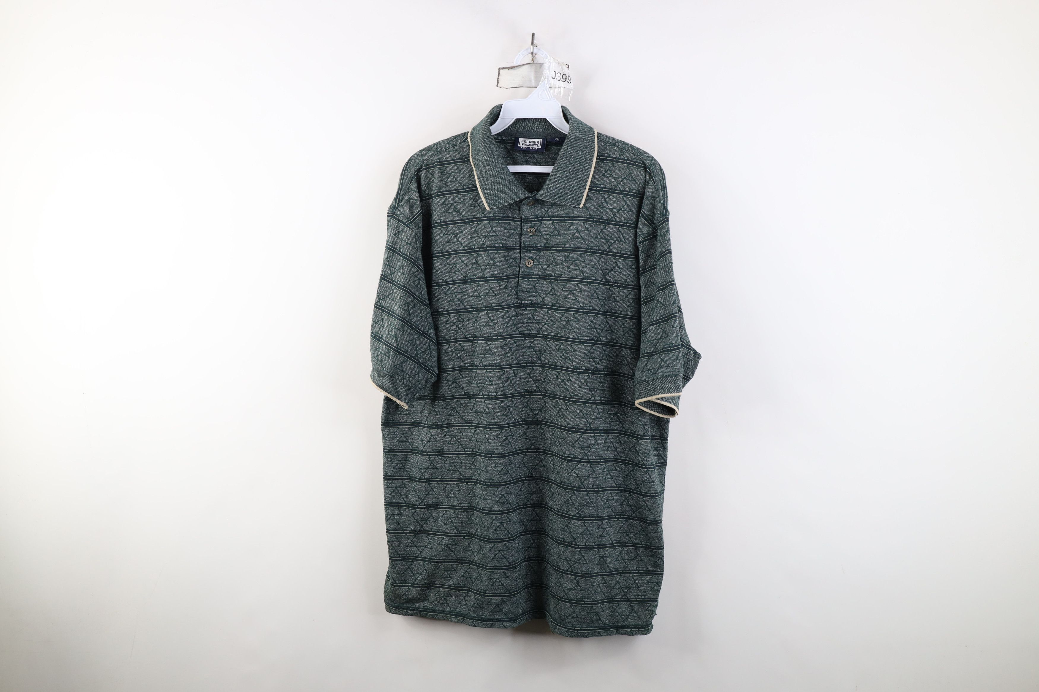 Vintage Vintage 90s Streetwear Geometric Collared Golf Polo Shirt Size US XL / EU 56 / 4 - 1 Thumbnail
