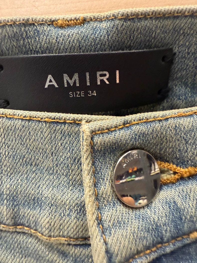 Other Amiri Blue Destroyed Ink Blue Diamond Bottom Board Jeans Size US 34 / EU 50 - 4 Thumbnail