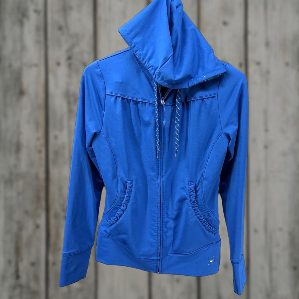 Vintage REI Hoodie Womens Small Blue Active Full Zip Stretch Lux Athletic Ruffle Quiet Size S / US 4 / IT 40 - 1 Thumbnail