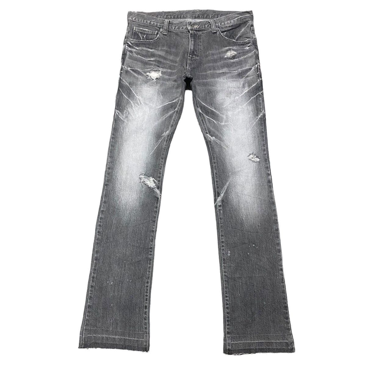 Tornado Mart Tornado Mart Bullet Hole Denim Flare Jeans Size US 33 - 1 Thumbnail
