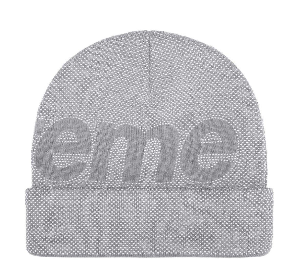 Supreme Studded Knockout Big Logo Beanie Gray