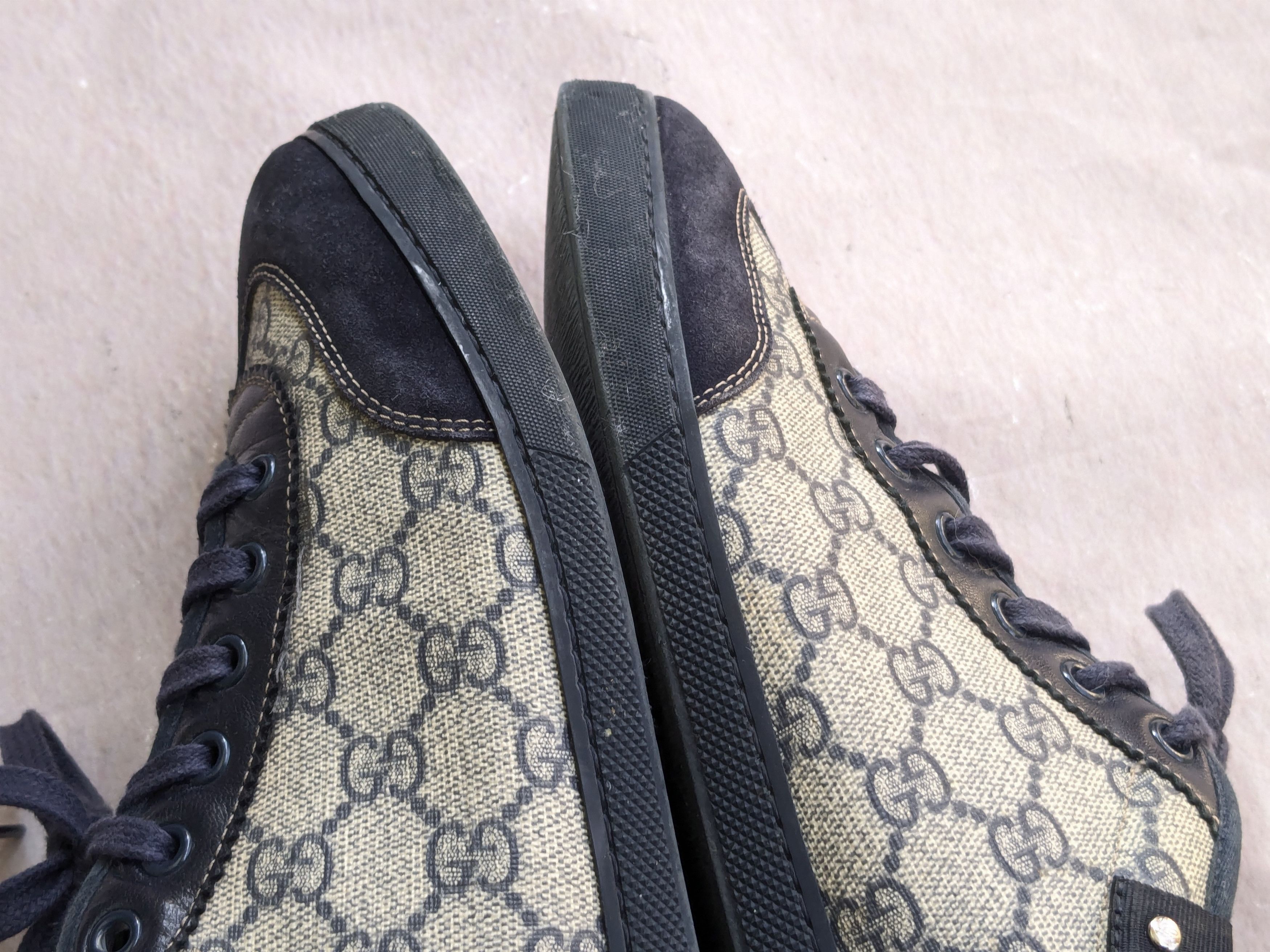 Gucci Gucci Sneakers Navy Blue Low Tops Canvas Suede Monogram Size US 10 / EU 43 - 8 Thumbnail