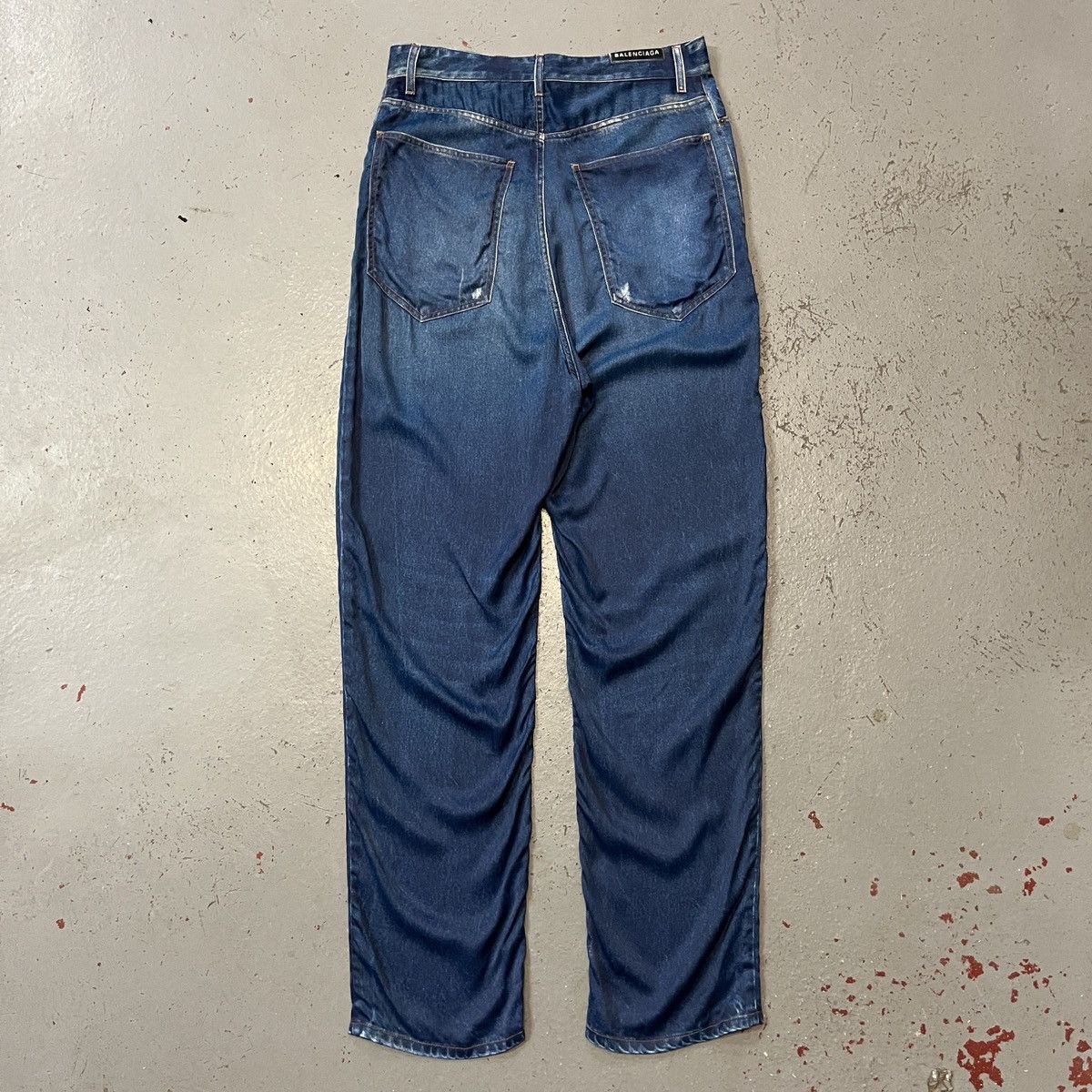 Balenciaga SAMPLE Printed Denim Jeans On Viscose "Trompe Loeil" Size US 32 / EU 48 - 3 Thumbnail
