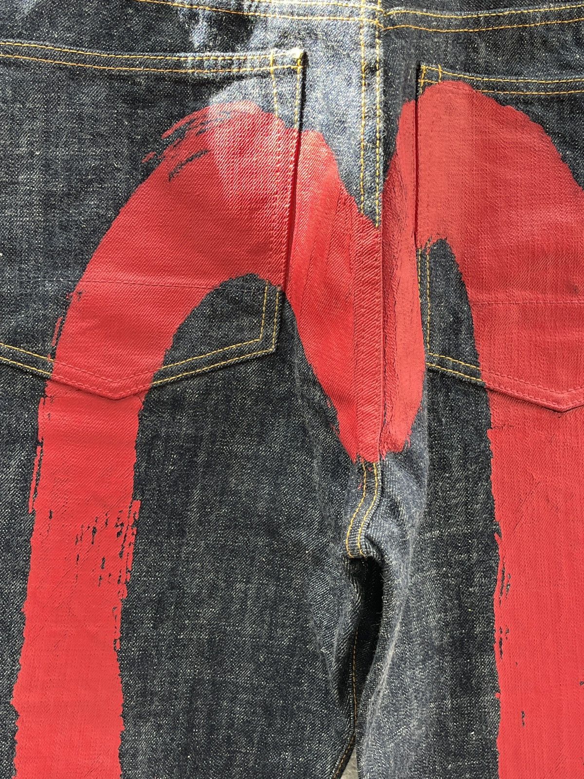 Evisu 2000’s Evisu Brushstroke Daicock Selvedge Jeans Size US 34 / EU 50 - 6 Thumbnail
