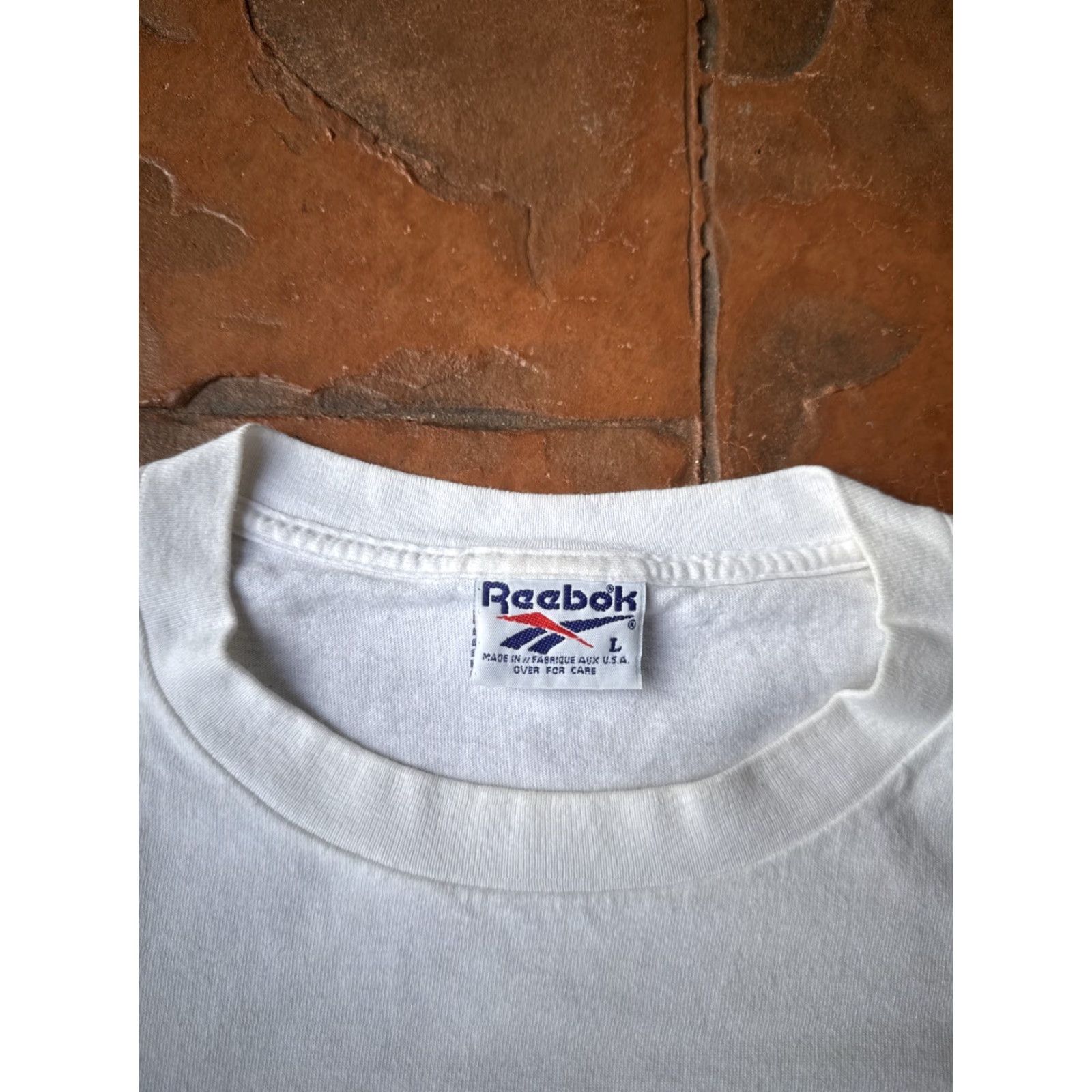 Reebok VINTAGE Reebok Jamaica Athletic Team T-Shirt L Men White Cotton Knit Graphic Print 90s Retro Sports Baseball Football Basketball USA Size US L / EU 52-54 / 3 - 2 Thumbnail