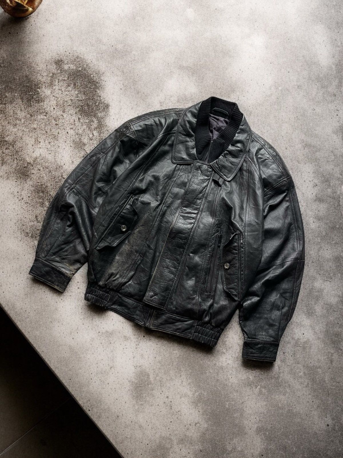 Genuine Leather × If Six Was Nine × Japanese Brand 🔥Vintage Black Pia Japan Leather Bomber Jacket Size US M / EU 48-50 / 2 - 1 Thumbnail