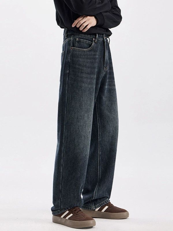 Jean American retro men's loose wide-leg versatile jeans Size US 32 / EU 48 - 2 Thumbnail