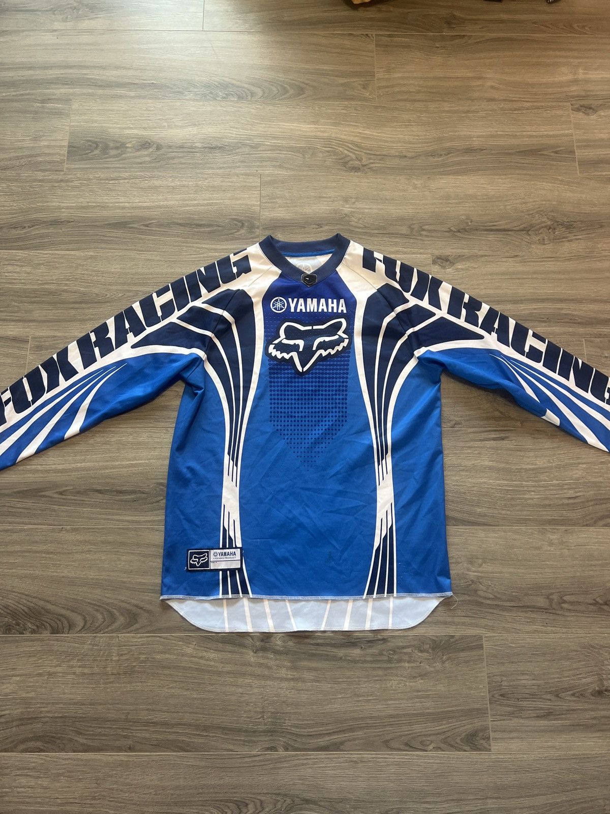 Image of Crazy Y2K Fox Racing X Yamaha Racing Jersey in Blue, Men's (Size XL)