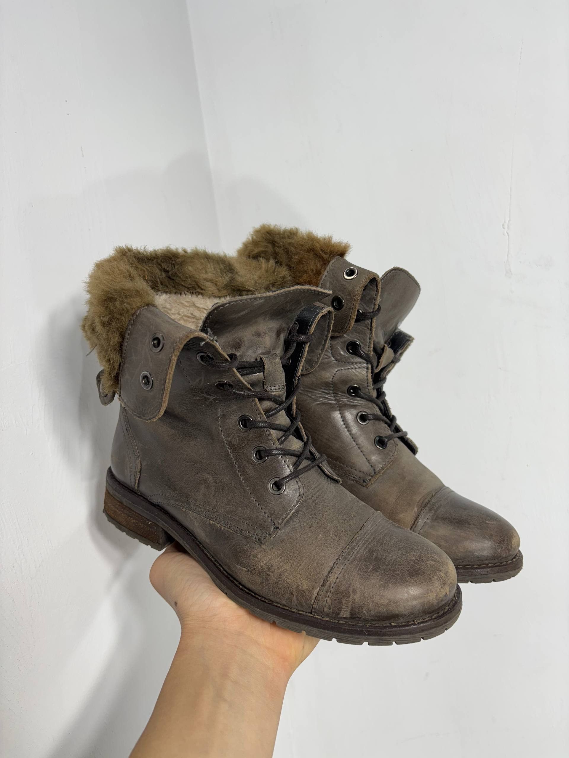 Hysteric Glamour VTG Avant Garde Fur AS 98 Style Leather Boots Shoes Size US 5 / EU 37 - 4 Thumbnail