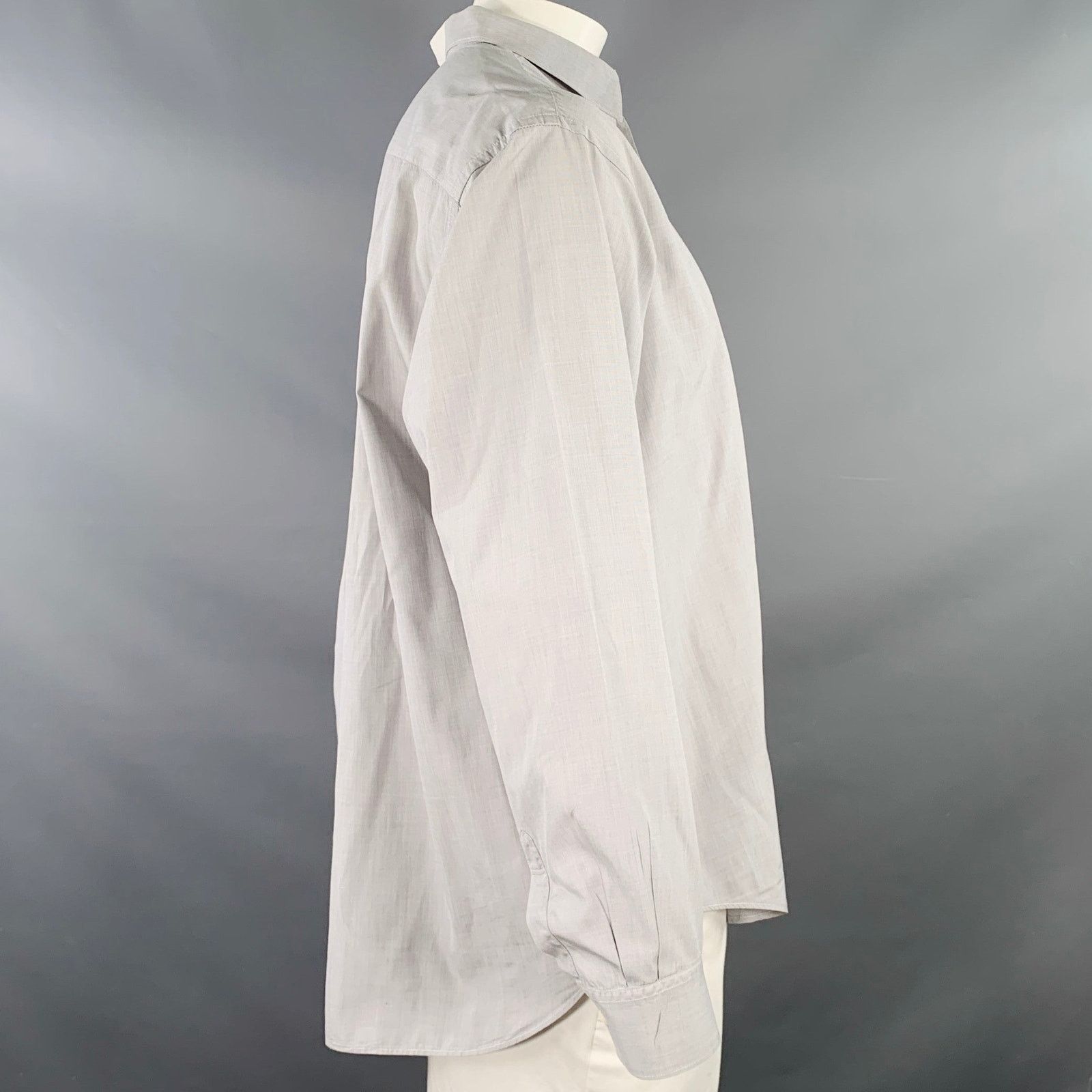 Comme des Garcons SHIRT SHIRT Size L Grey White Cotton One Pocket Long Sleeve Shirt Size US L / EU 52-54 / 3 - 2 Thumbnail