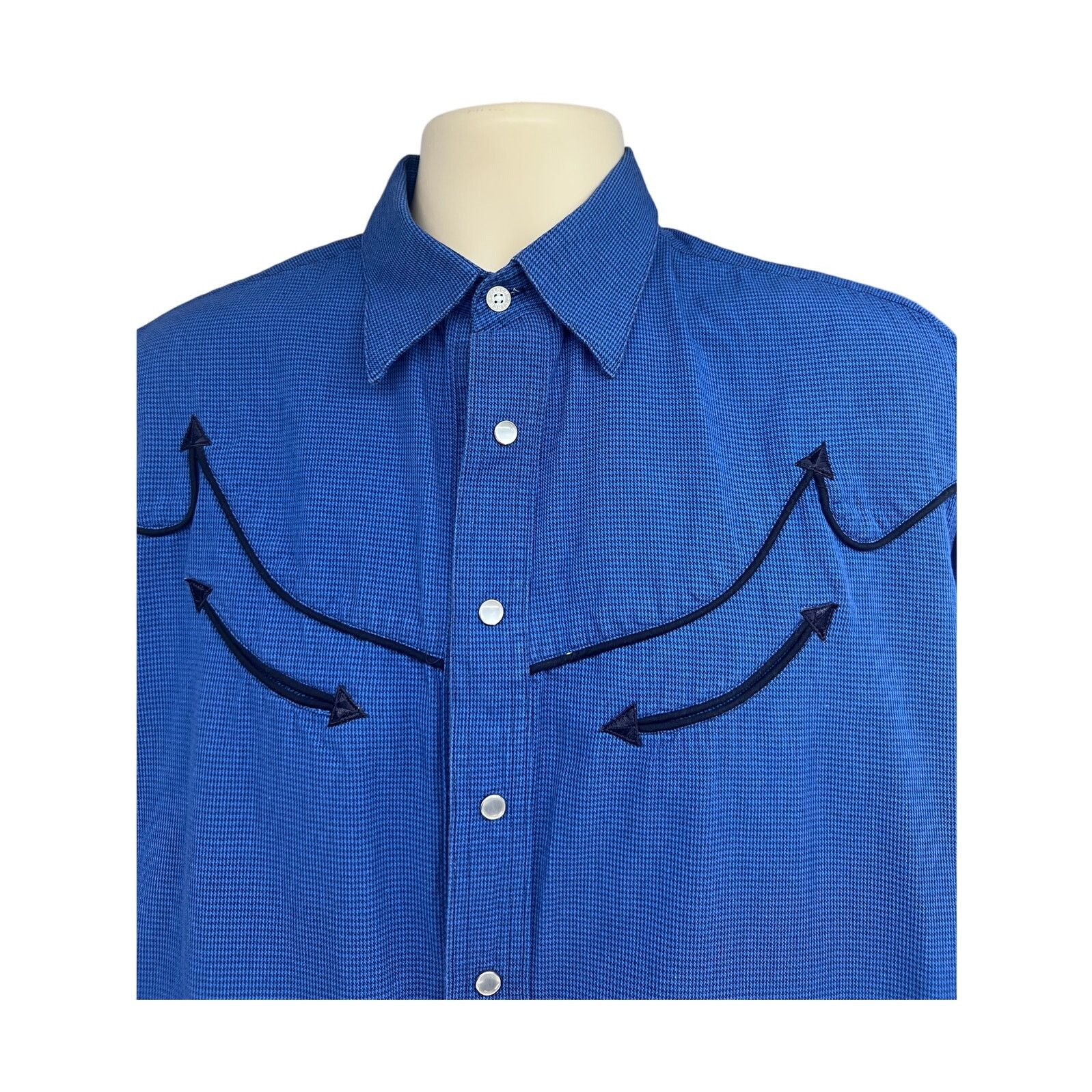 CINCH Cinch Blue Western Rockabilly Cowboy Pearl Snap Shirt Medium Size US M / EU 48-50 / 2 - 4 Thumbnail