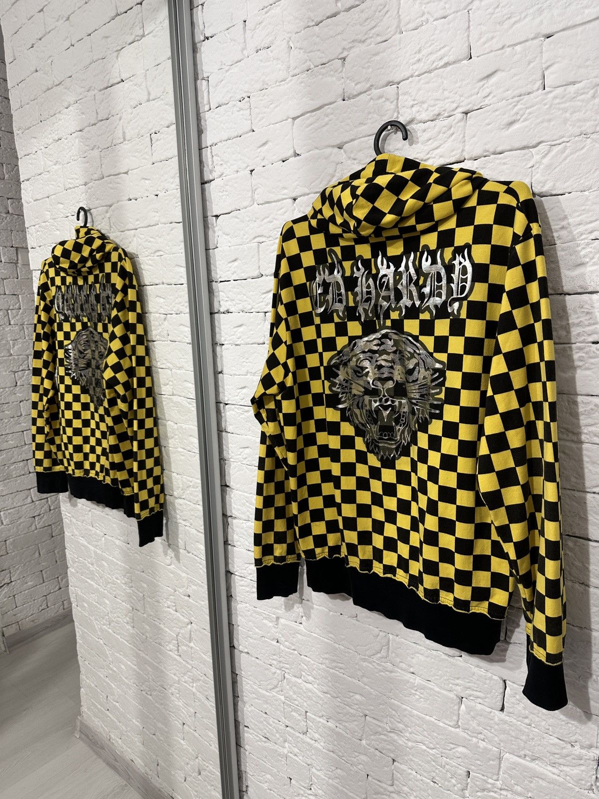Ed Hardy Ed Hardy Tiger Checkered Hoodie SZ L fits like M USA Size US M / EU 48-50 / 2 - 7 Thumbnail