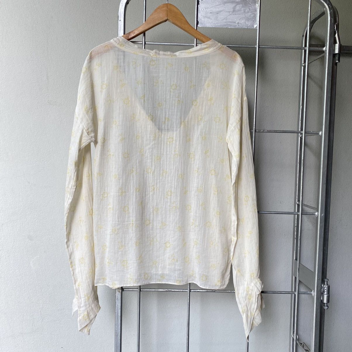 Marni M A R N I Light Yellow Flower Print Blouse Size M / US 6-8 / IT 42-44 - 2 Thumbnail
