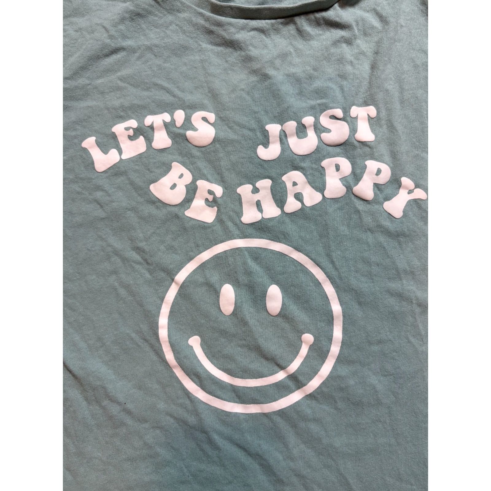 Vintage Bae Vely T Shirt Mens Small S " Just Be Happy " Smily Face Blue Short Sleeve Shirt Men Blue Smiley Face Graphic Print Crew Neck Mens S Size US S / EU 44-46 / 1 - 2 Thumbnail