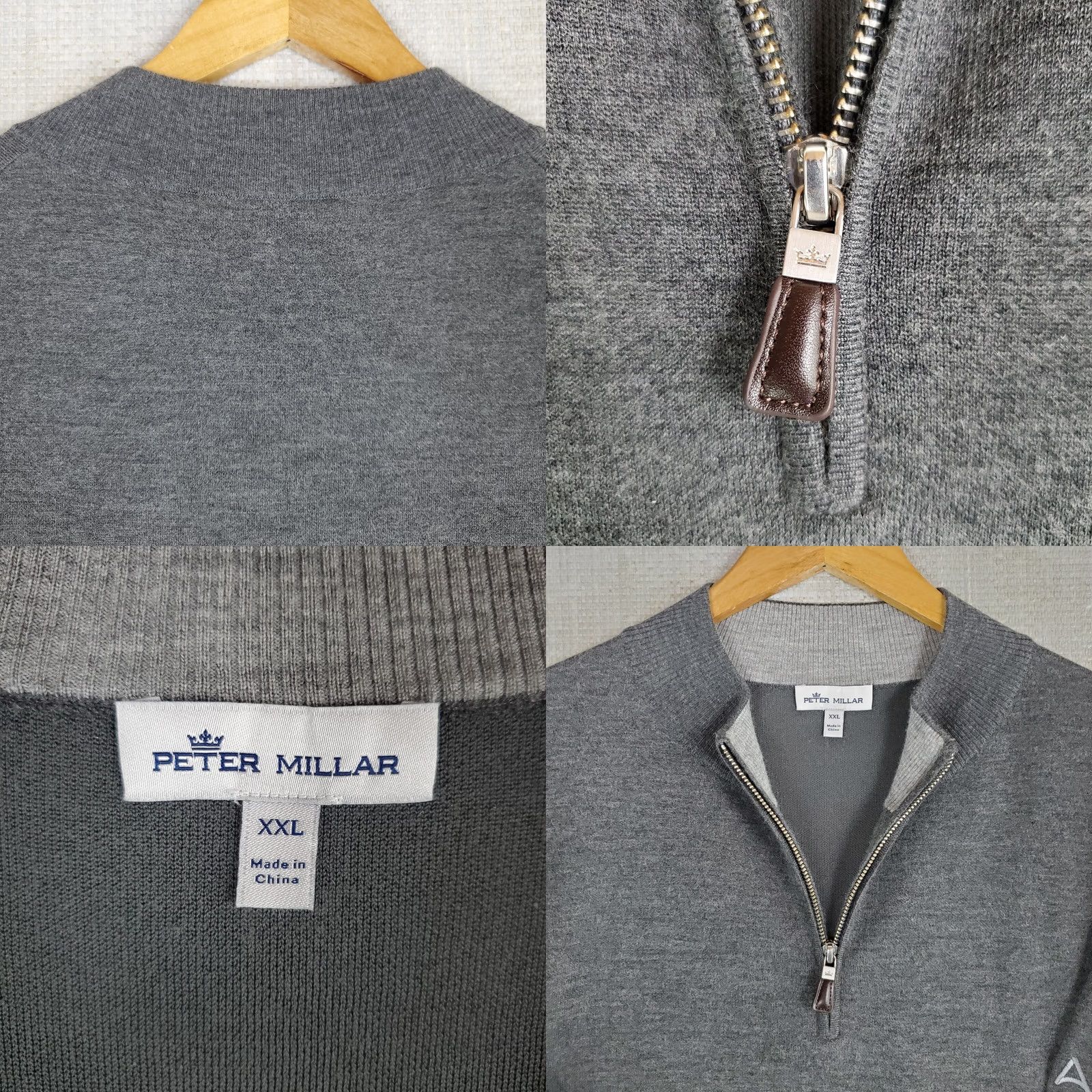 Peter Millar Peter Millar Sweater Pullover 1/4 Zip 2XL Mens Cashmere Silk Gray Crown Comfort Long Sleeve Size US XXL / EU 58 / 5 - 8 Thumbnail