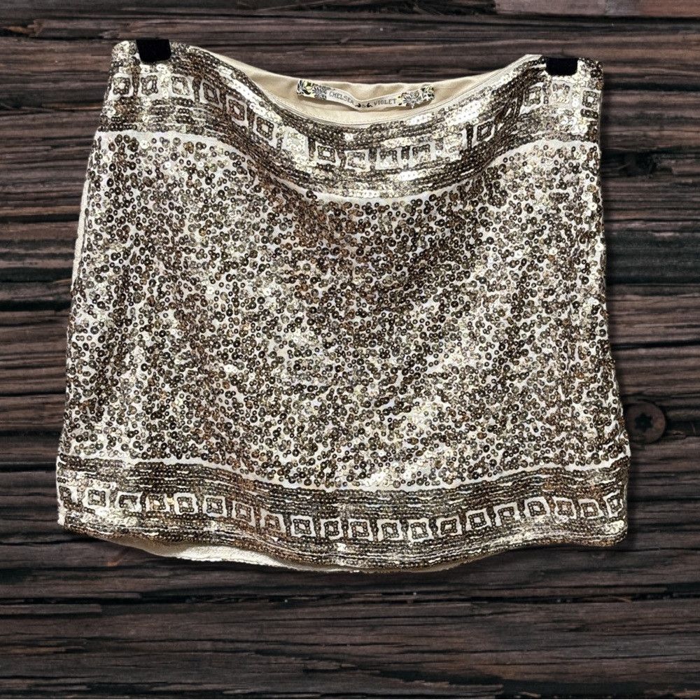 Other Chelsea & Violet Gold Sequin Skirt Size 29" - 1 Thumbnail
